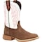 Durango Kids Western Boot, 12 M, Leather, 8 in H, Trail Brown/White DBT0242C - alternate 1